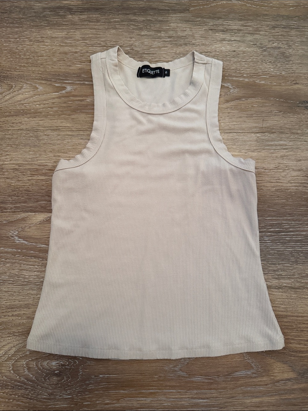 Etiquette Clothiers Cream Ribbed Tank